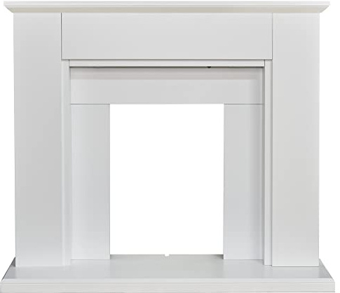 Adam Eltham Fireplace in Pure White with Downlights, 45 Inch