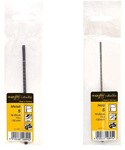 Augusta Laubsäge-Ersatzblätter 12 Stück, 130 mm für Metall No. 5 mittel, 0880 5 AMA & Augusta Laubsäge-Ersatzblätter 12 Stück, 130 mm für Holz No. 5 mittel I, 0770 5 AMA