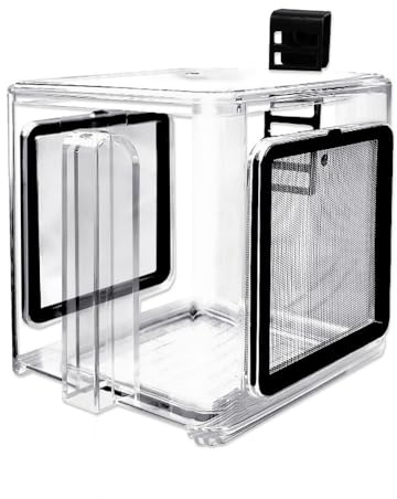 Aufzuchtkasten Aquarium, Kleine Acryl Fischzuchtbox, Abnehmbar Brutkasten für Fische und Garnelen für Aquarien, 15x15x15 cm
