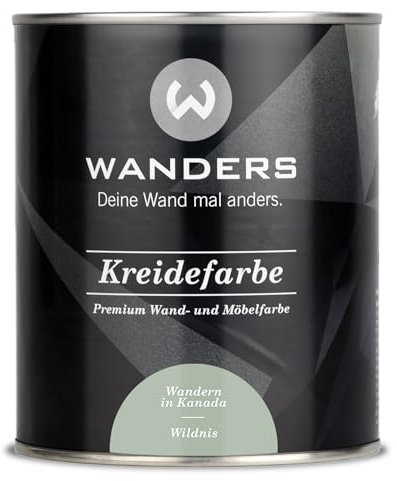 Wanders Shabby Chic Kreidefarbe 750 ml - Wildnis/Helles Grüngrau - Küchenmöbellack und Möbelfarbe ohne Schleifen. Chalk Paint, für Holz & mehr. Hohe Deckkraft, schnell trocknend