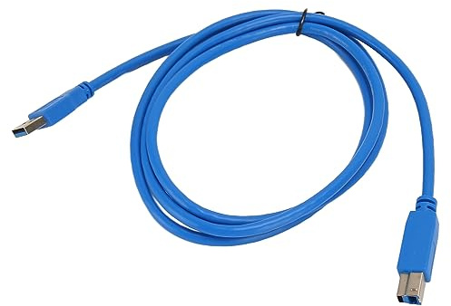 Dpofirs Cable de Impresora USB 3.0, Cable de Impresora USB A Macho A B Macho Compatible con hasta 5 Gbps, Cable USB A A B de Cobre de PVC de 1,5 Metros de Largo para Escáner de