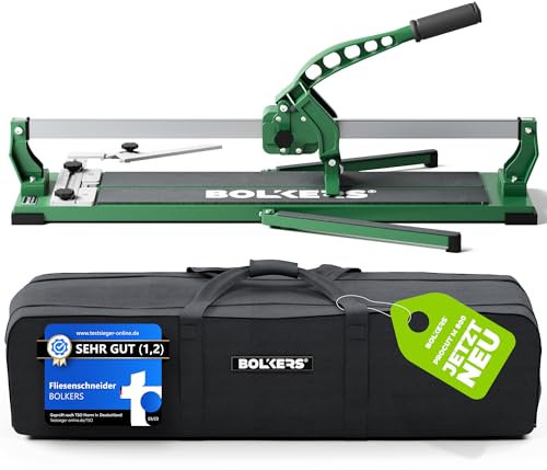 BOLKERS® ProCut M 800 Taglia piastrelle - Tagliapiastrelle lunghezza di taglio 800mm - tagli precisi con disco da taglio in carburo di tungsteno con cuscinetto a sfera - punzone rottura magnetico