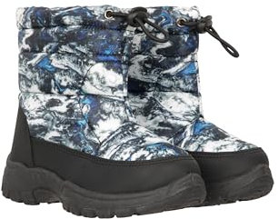 Mountain Warehouse Caribou Toddler Unisex Snow Boots - Snow Proof, Padded Insulation, Drawcord, Deep lugs - Best for Winter Skiing, Sports, Walking & Outdoors Monochrome (Printed) Kids Shoe Size 8