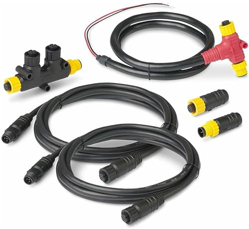 GaiRen NMEA 2000 Starter Kit, Backbone Cables Drop Cables Dual Tees Kits Terminators Marine 2K Network for Lowrance Simrad Garmin Dual Device