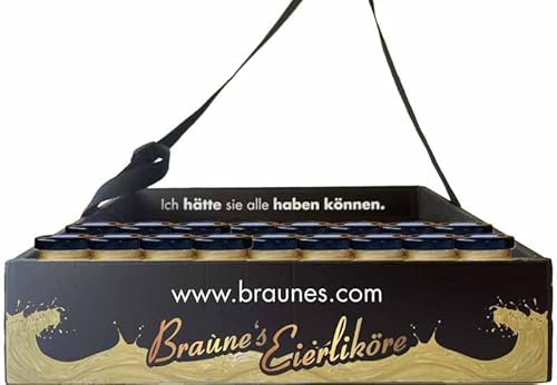 Hochwertiger Bauchladen mit Braune’s Eierlikör Klassik – 54 Gläschen à 25 ml (14% vol.) – Perfekt für JGA, Junggesellen- & Junggesellinnenabschied - Klassiker