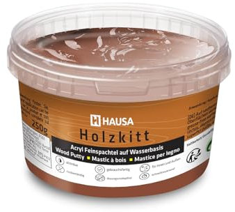 HAUSA Holzkitt 250 g Palisander Holzspachtelmasse, Kitt für Holz, Holzspachtel/Füllmasse zum Reparieren von Holzschäden gebrauchsfertig ausgezeichnete Füllkraft schnelltrocknend rissbeständig