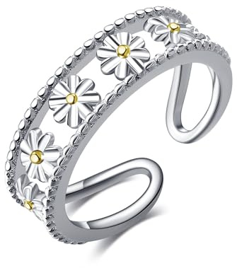 Tåringar med tusensköna motiv sterling silver tåring med tusensköna strand fot smycken gåvor för kvinnor, Ingen ädelsten