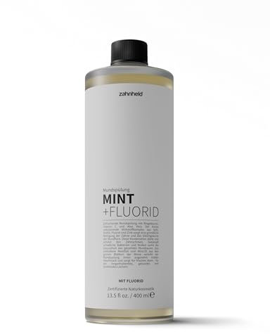Zahnheld® Mundspülung Mint mit Fluorid (400 ml Flasche) tägliche Zahnreinigung Minzgeschmack | aus natürlichen Inhaltsstoffen