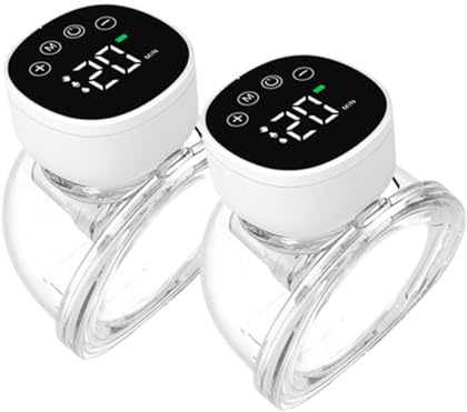 Wearable Smart Double Breast Pump, Portable Electric Breast Pump for Baby, 3 Modes & 9 Levels Quiet Breastfeeding - 2Pcs