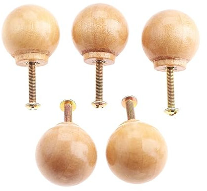YEJIANGHUA 5 Stücke 28 * 29mm Holz Möbelgriffe Holz Schrank Knöpfe Und Griffe Küche Schublade Kleiderschrank Türgriffe Möbelbeschläge Natural