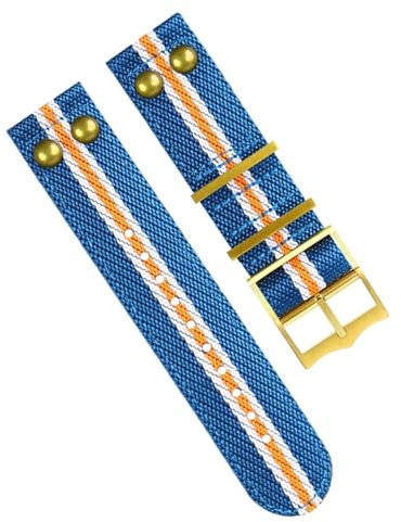 kongsou Nylon-Canvas-Stoff-Uhrenarmband Für Rolex-Uhrenarmband, Nietenarmband, 22 Mm(A22 Gold Buckle,20mm)