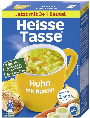 Heisse Tasse Huhn 9er Pack (9 x 600 ml) – In nur 2 Minuten fertig – Einfach heißes Wasser hinzufügen – Der perfekte Suppen-Snack