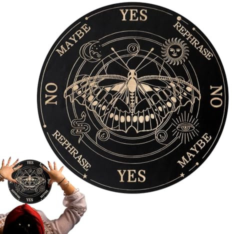 Tablero de péndulo - Tableros metafísicos con letras | Tablero de radiestesia | Tablero de péndulo con tabla de planchette ouija con puntero para práctica espiritual, tablero de péndulo con alfabeto
