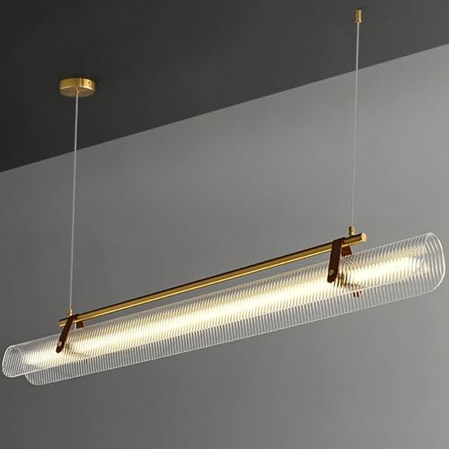 Jadssox Postmoderne lineare Pendelleuchte, LED-Kronleuchter, Deckenleuchte, Lange Streifen-Hängelampe, nordische Hängeleuchten für Kücheninsel, Esszimmer, Billardtisch, Büro