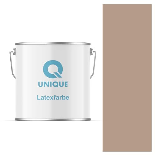 Q UNIQUE Latexfarbe 5L (ca.35m2) Sepia Innenfarbe Wandfarbe Deckenfarbe Klasse 3 Mattfarbe Scheuerfest Hohe Deckkraft