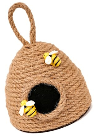 Uqezagpa Handgefertigtes gewebtes Seil, Bienenstöcke, Hängeornament mit dekorativer Schleife, für saisonale Feste, Bienen, Party-Dekorationen
