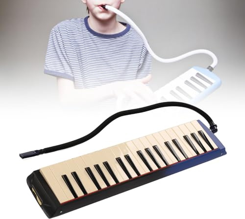 Tyenaza 37 Key Melodica Instrument, Klavier Doppelweichrohre 2pcs Mundstück Melodica Air Piano Tastatur mit Tragetasche, für Musikklassenzimmer
