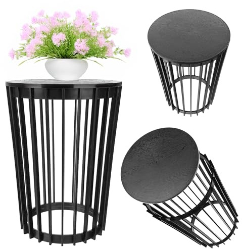KADAX Aytre Support de pot de fleurs, en plastique, pour plantes, table à fleurs, tabouret pour plantes, noir, 39,5 cm