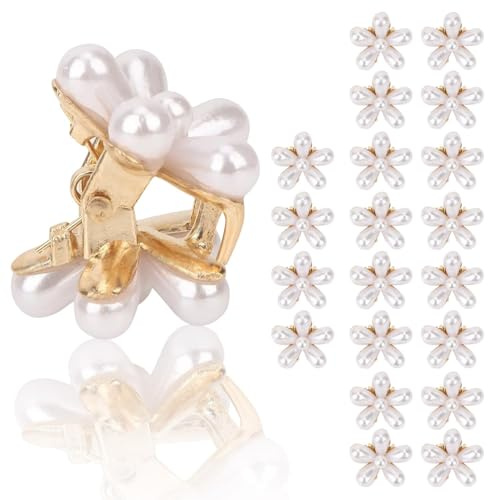 MOTIBACK 20 Stück Mini Haarspangen Damen, Perlen Gold Haarklammern für Hochzeit Party Alltag, Stylische Haaraccessoires für Frauen