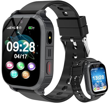 YEDASAH 4G Orologio Smartwatch Bambini, Telefono SOS,Localizzazione GPS, Videochiamate, Chiamate Voice Chat, Giochi, Modalità Scuola, Sveglia, Orologio Intelligente per Ragazza e Ragazzi