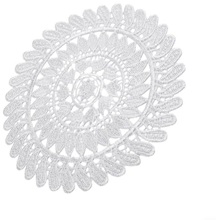 Hermosos tapetes de encaje hechos a mano, mantel individual redondo de ganchillo para mesa elegante, adecuado para fiestas (4#20 cm)