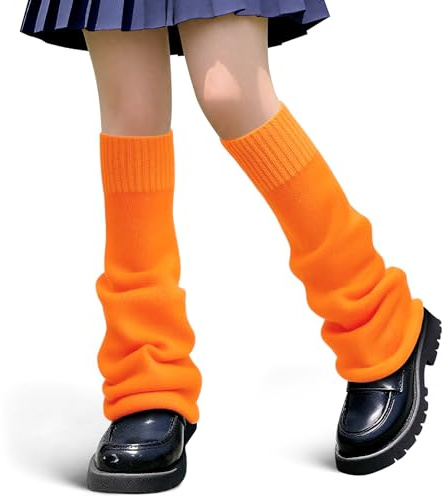Geyoga Leg Warmers for Women Y2K Harajuku Leg Sleeves Long Kawaii Knit Socks Gothic Lolita Halloween Cosplay Party Accessory