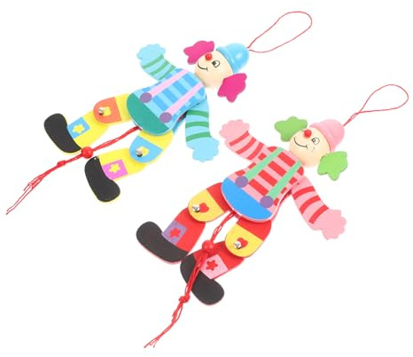 2 Stück Clown Marionetten für Kinder und Erwachsene
