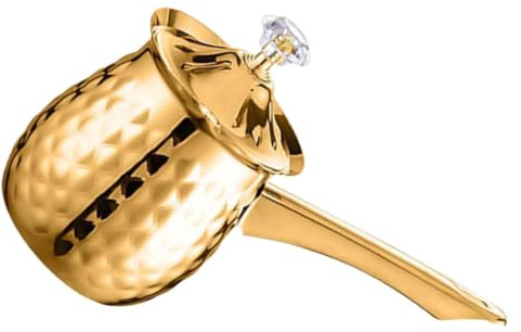 SHINEOFI Caffettiera Turca in Metallo 400 Ml Tazza Da Caffè Espresso Piccola, Design Vintage Dorato, Mantenimento Calore Uniforme, Per Tè Turco e Uso in Cucina Compatta o Viaggi