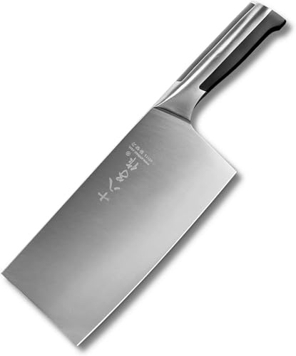 SHI BA ZI ZUO Coltello da macellaio da 7 pollici per tagliare ossa e carne (Argento-SL1319- AB)