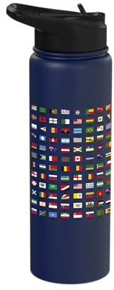 All Countries Flags Of The World 287 Flag Trip International Stainless Steel Insulated Water Bottle