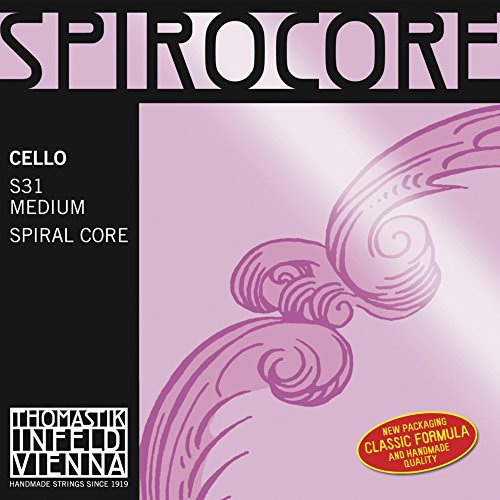 Thomastik Einzelsaite für Cello 4/4 Spirocore - C-Saite Spiralseilkern, Silber umsponnen, mittel