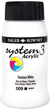 Daler-Rowney System3 Acrylic Paint, Plastic Pot, 16.91oz - 500 ml, Titanium White