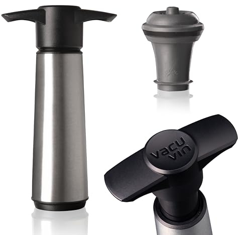 Vacu Vin Vacu vin stainless steele wine saver 1 pump 1 stopper, 1 Ounce