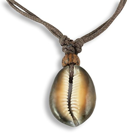 Island Piercings Halskette Anhänger Echte Kauri Muschel Handarbeit längenverstellbar N264