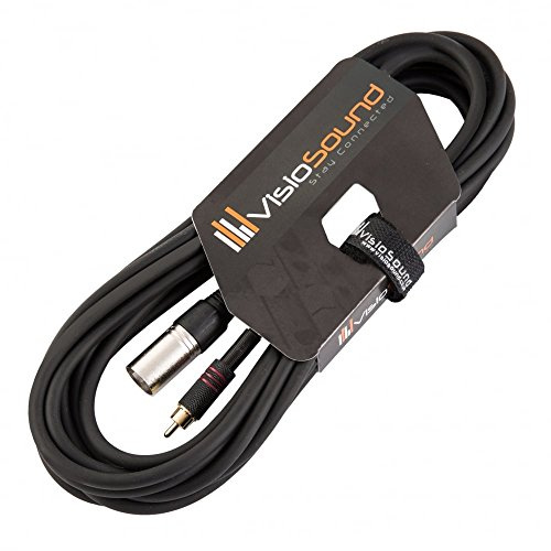 Male XLR to Single RCA Gold Phono Plug Lead Audio Signal Patch Cable (6m) | Noiseless OFC Audio Signal Cable for Stage & Studio