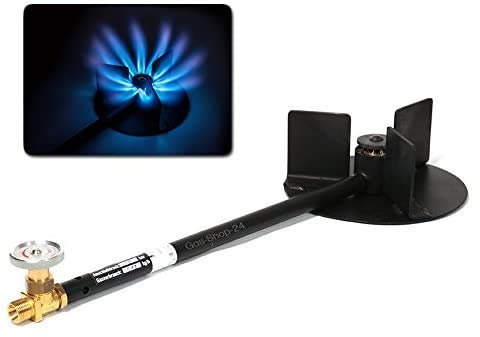 Hochleistungsbrenner 14 kW/Propan Hockerkocher + Anschlusszubehör - Gaskocher Made IN Germany (z.B. für Räucherofen, Bierbrauen, Wurstkessel, Fleischerei, Gulaschkanone) - Gasbrenner f Kochkessel