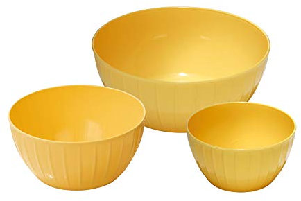 Tescoma 630364.12 Ciotole In Plastica, Set 3 Pezzi, Ø 18-22-28 cm Giallo Delicia