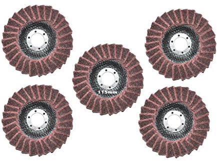 5 Stück 115mm Polierfächerscheibe Mittel/Medium Vlies Polierscheibe, 22.23mm, Polier Scheibe.