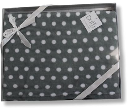 Duffi Baby | Manta Coralina Estampada con Puntitos, 110x140 cm - Ultra Suave, Ideal para Cochecitos, Cunas, Minicunas y Sillas de Paseo - Confort para Bebés y Niños Pequeños