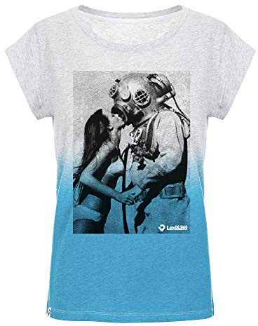 Lexi&Bö Damen T-Shirt Vintage Diver mit Foto Print für Taucher aus hochwertiger Bio-Baumwolle, fair produziert in Portugal