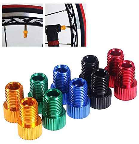 AKOAK 10 Stück/Set Aluminium Fahrrad Rennrad Ventiladapter Rennrad Motorrad Luftpumpe Adapter geeignet für alle Arten von Fahrrädern, Mountainbikes, Rennrädern, Klapprädern usw.