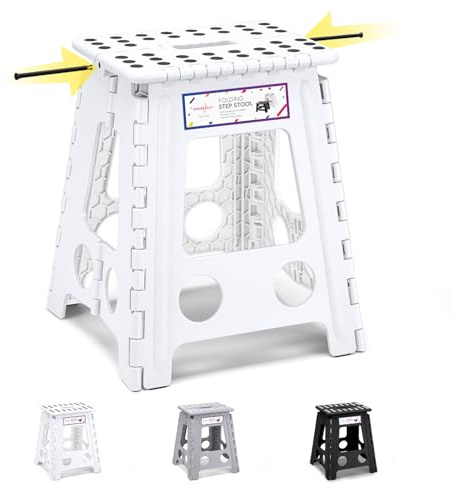 HOUSE DAY vikbar stegpall 40 cm (16 tum), vit, hållbar plastpall