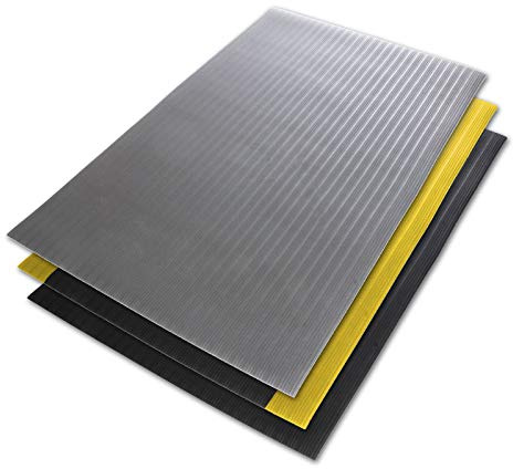 Floordirekt Anti-Ermüdungsmatte Softer-Work-Mat 60 x 150 cm, Grau - Ergonomische Arbeitsplatzmatte - Gerippte, Rutschhemmende & dämpfende Oberfläche