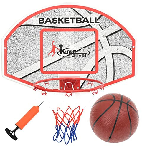 vidaXL Basketball Set für die Wandmontage 5-TLG. mit Basketballbrett Ring Basketballnetz Ball Pumpe Basketballkorb Basketballanlage 66x44,5cm