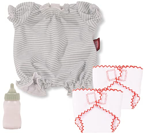 Götz 3403543 Avocado Basics Set – Puppenbekleidung Gr. S – 4 teiliges Bekleidungs – und Zubehörset für Babypuppen von 30 – 33 cm