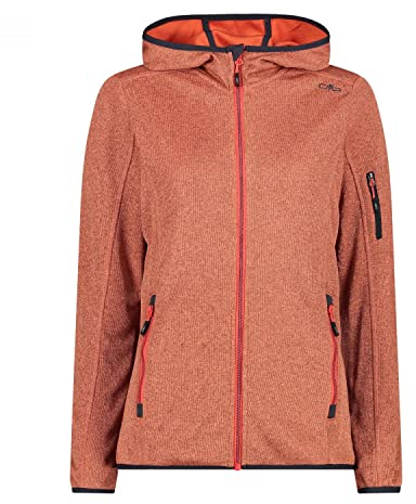CMP dam Knit-tech Jacka För Kvinnor Med Fast Huva - 30h5856 Knit-Tech-jacka för kvinnor med fast huva