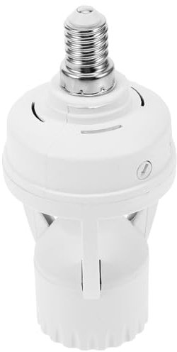 OSALADI 1stk E14 Induktionslampenfassung Bewegungsaktivierte Lichtsteckdose E14 Zu E27 Konverter Lampenadapter Bewegungssensor Lichtschalter Lampenfassung E14 Schrauben Infrarot Weiß B22
