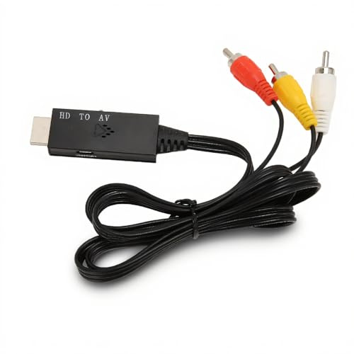 HDMI to RCA Converter, 1080P HDMI to CVBs Signal Converter with Plug and Play, HDMI Output for Xbox/TV Stick/PC/Laptop/HDTV/DVD