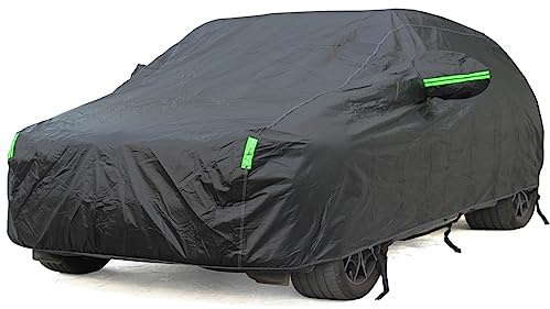 BEXITA Funda para Coche de Algodón Impermeable Exterior Interior Universal A Prueba de Polvo A Prueba de Nieve Negro para Hatchback; Tamaño S: Max380cm