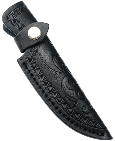 BWLEANSY Etui Couteau Cuir,Fourreau Couteau pour Ceinture,Etui pour Couteau de Poche pour la Chasse,Randonnée, Trekking, Cadeau de Chasse en Camping en Plein air (Noir)